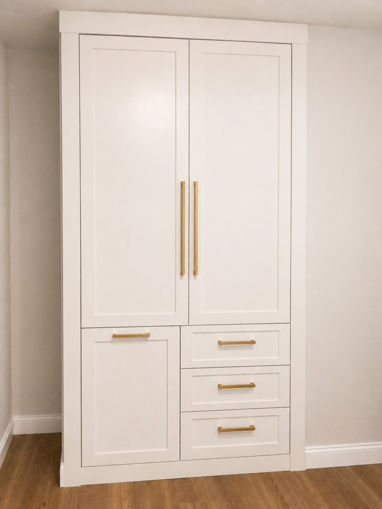 Closet Transformed Into Built-In Storage